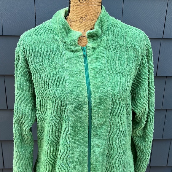 Vintage Terry Cloth Robe long thick zip front large - Picture 2 of 16